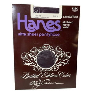 Hanes Ultra Sheer Pantyhose Limited Edition By Oleg Cassini Aubergine Size B NEW